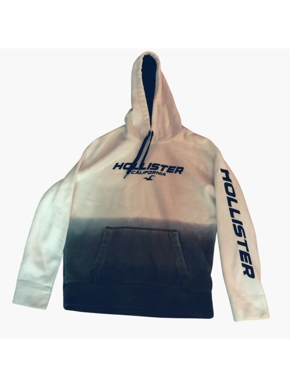 Hollister California Hoodie Pullover Sweatshirt Gradient Ombre Size Large
